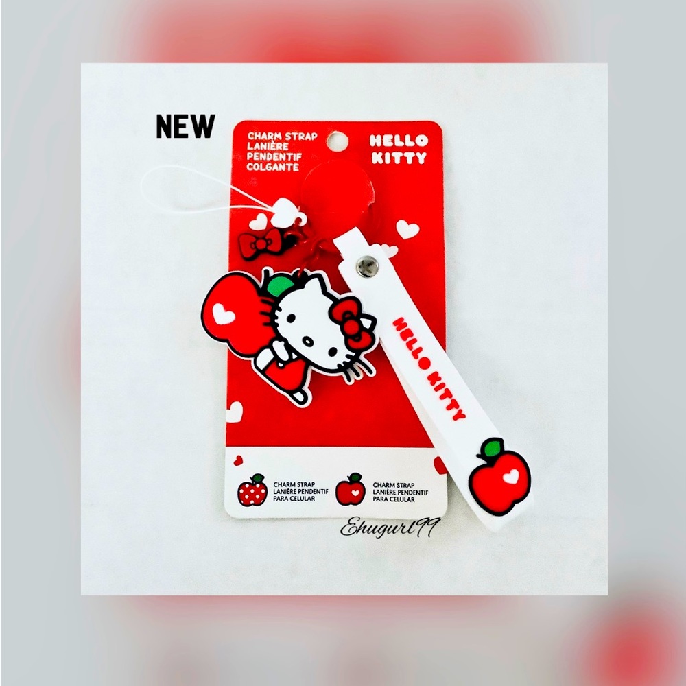 Sanrio Hello Kitty Apple Collection Phone Charm Strap(White)